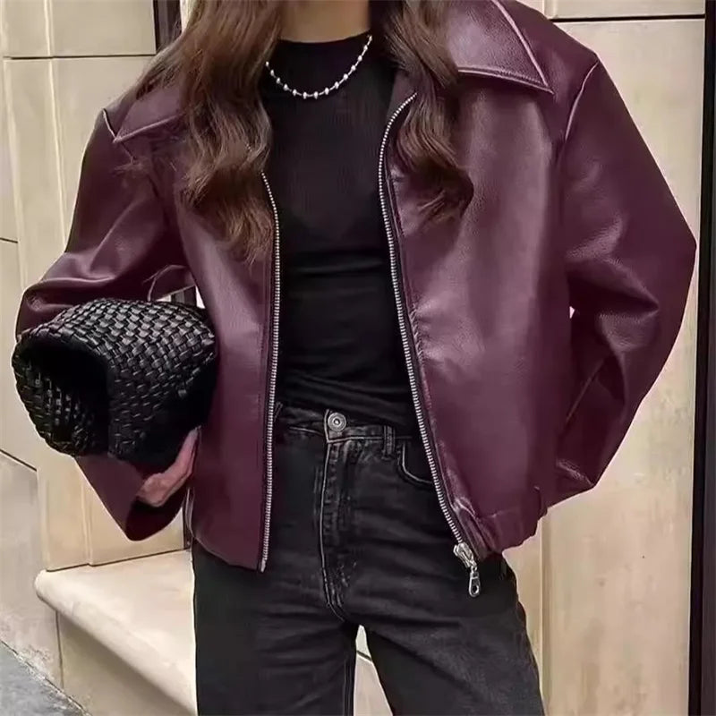 Motorcycle Style Leather Jacket
