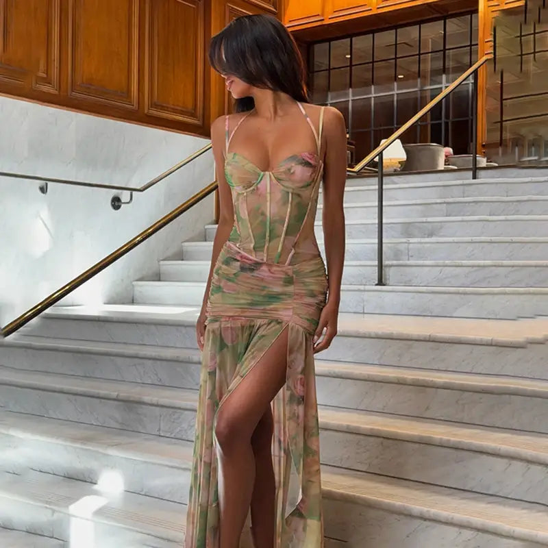 Vacation Floral Long Dress For Women