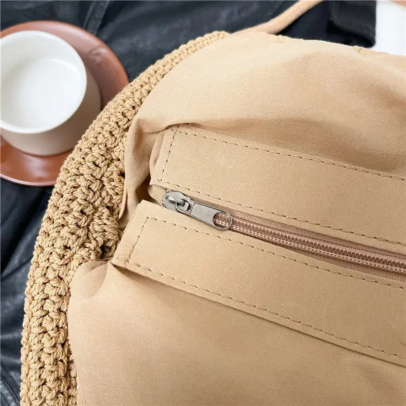 Weave Handbag Large Capacity Shoulder Bag Hollow out Tote