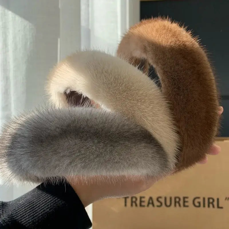 100% Real Mink Fur Headbands