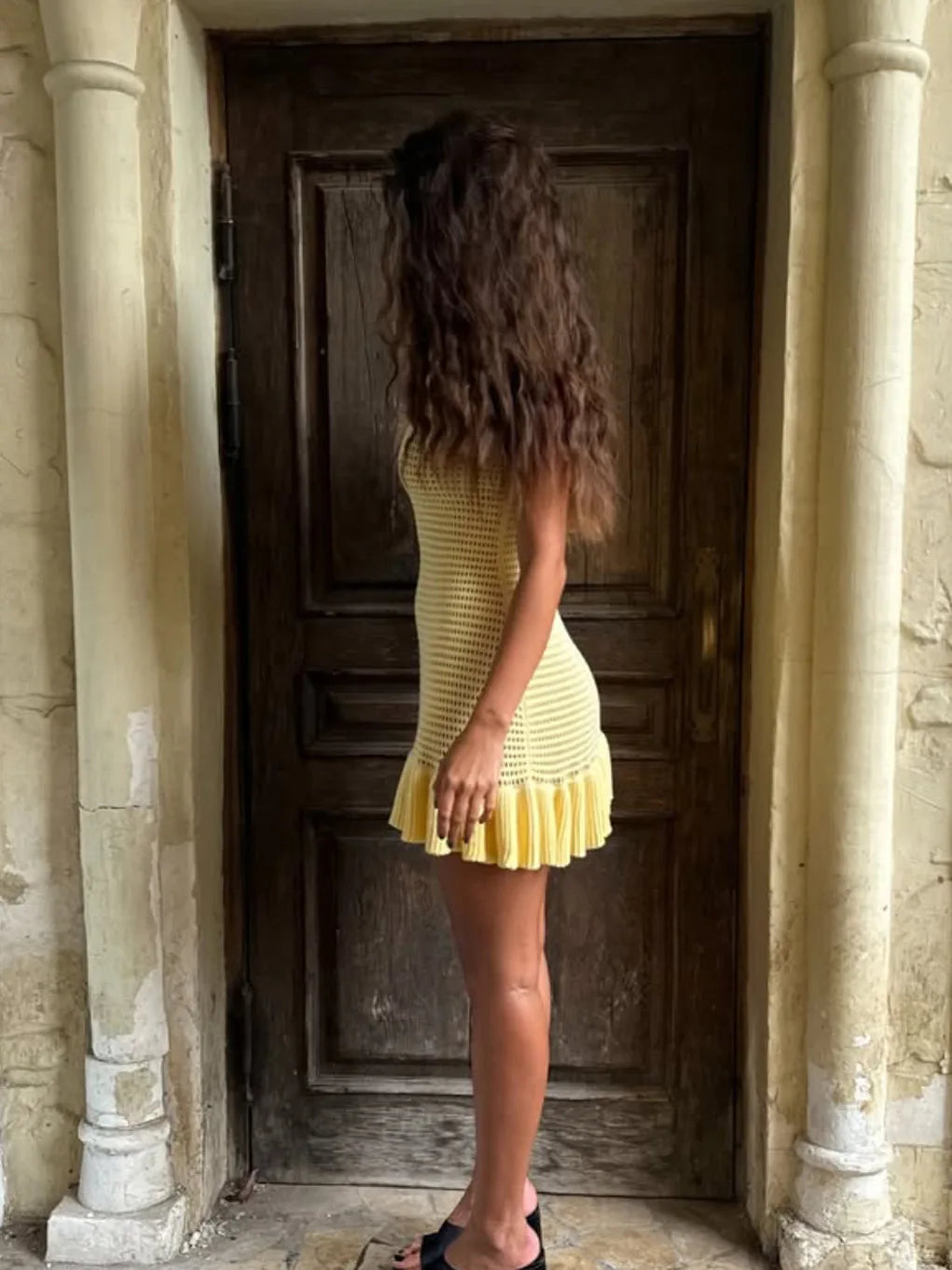 Knit Ruffle Mini Dress Women’s