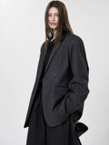 Women's Casual Striped Pocket Decoration Double breasted Loose Jacket - Norellé