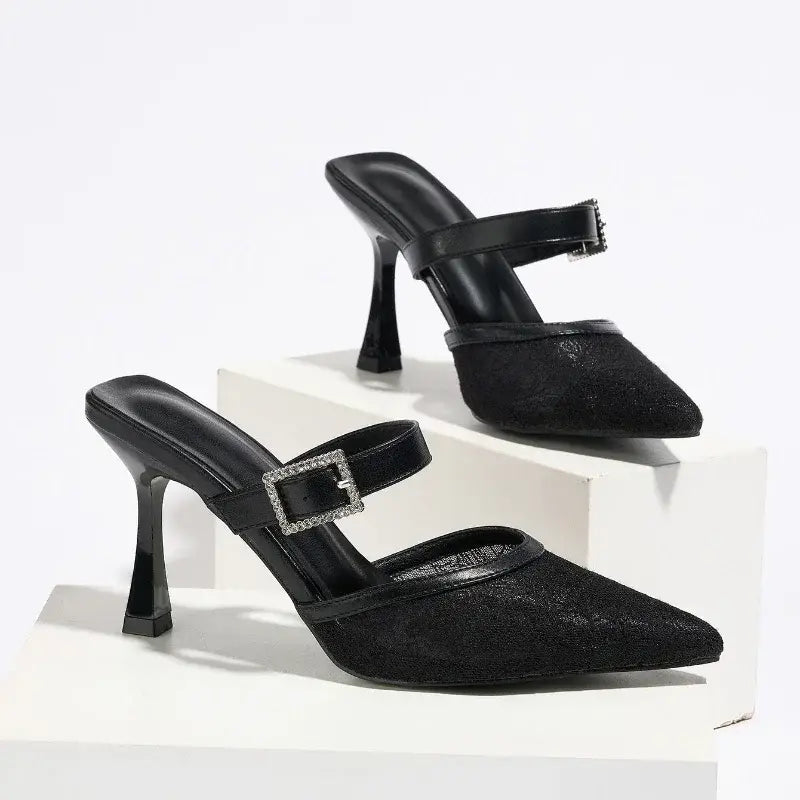 Mesh Breathable High Heels Ladies Pointed Toe Sandals