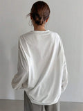 Women Basic Long Sleeve Loose O-neck T-shirt - Norellé