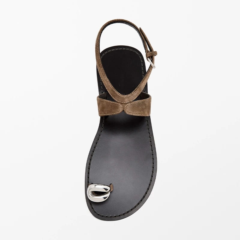 Cross-Strap Sandals with Top-Grain Leather