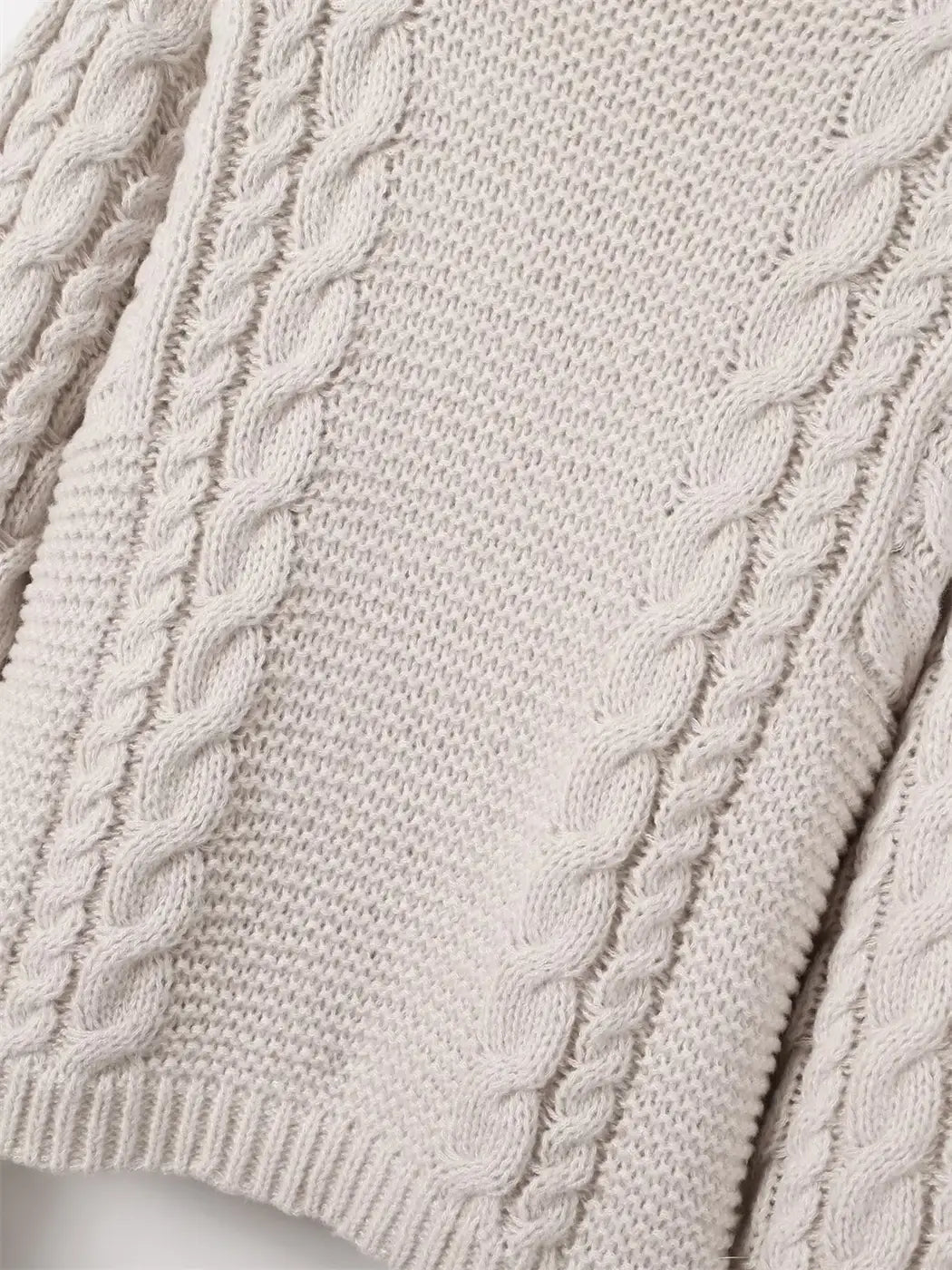 Cable-Knit Pullover Long-Sleeve Sweater