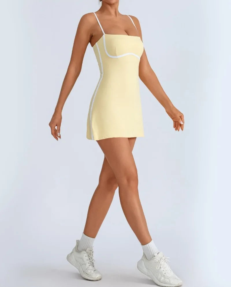 Tennis Skirt Sports Fitness High Elastic Breathable Dress for Women