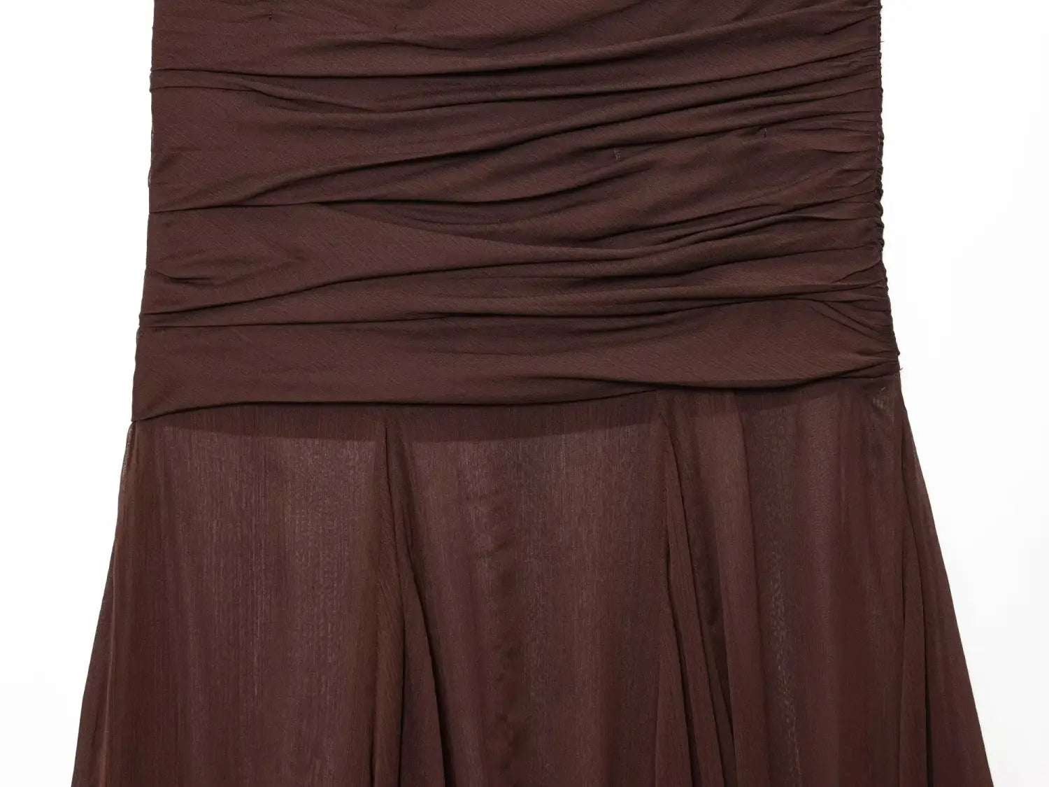 Women’s Simple and Comfortable Translucent Pleated Design Mid-length Skirt