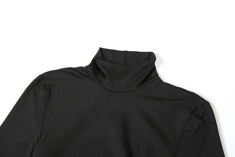 Turtleneck High Slit Maxi Dress For Women