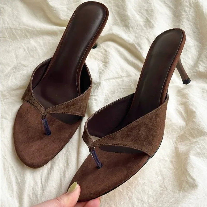 Women Clip Toe Slippers High Heels