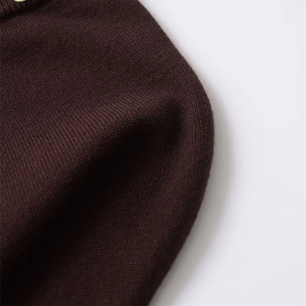 Women’s Fashion Casual Simple Slim fit V-neck Long Sleeved Knitted Jacket