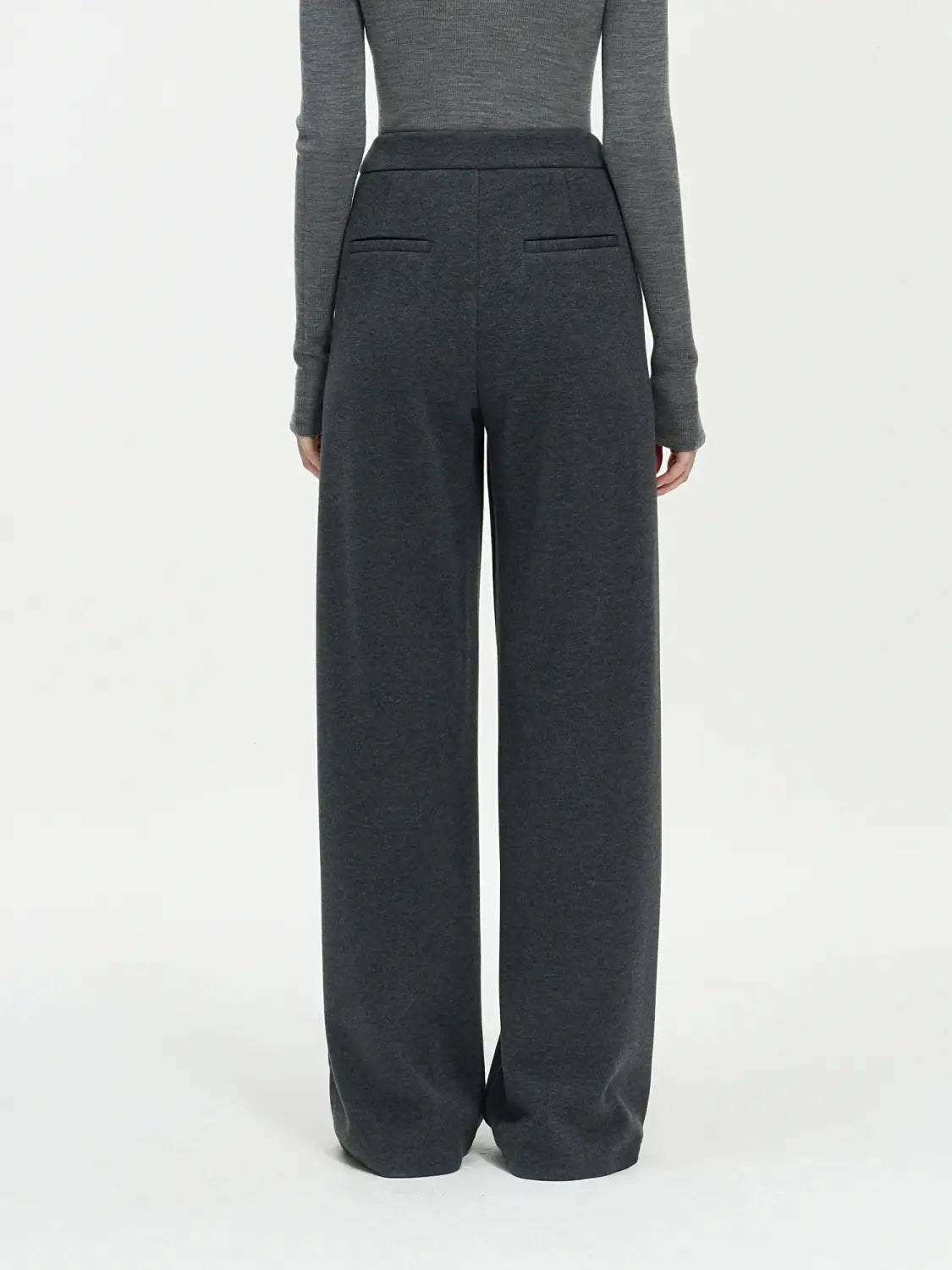 Women Winter Long Trouser Thick Straight Commuter Beige All-Match Pants