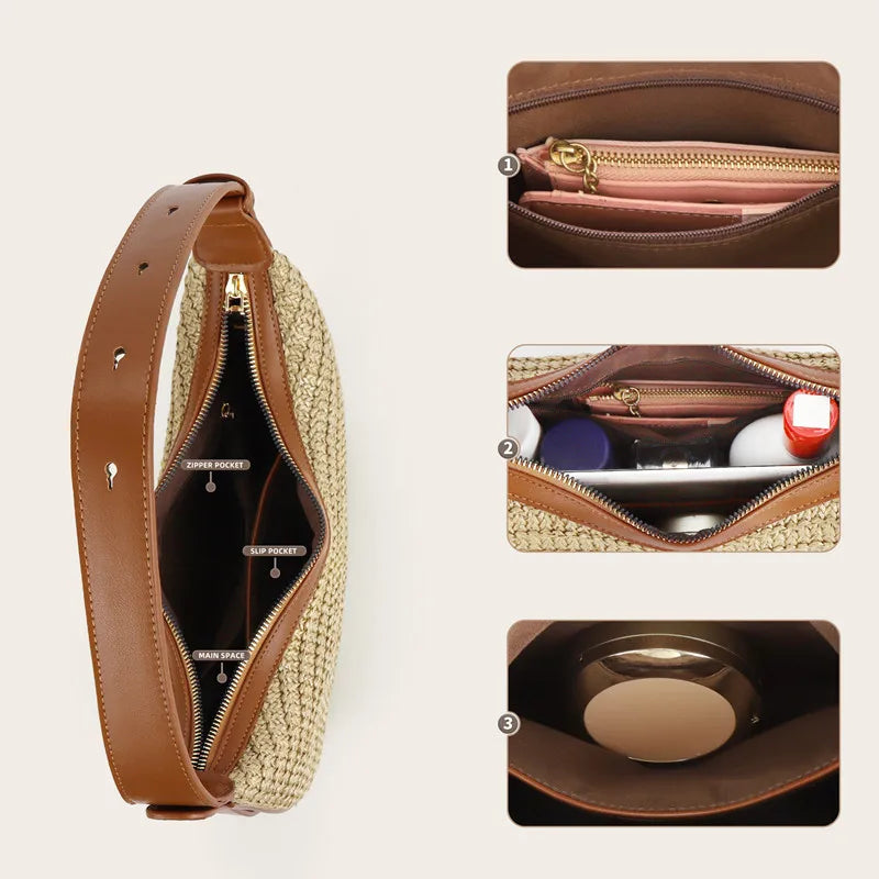 Adjustable Half-Moon Handbag