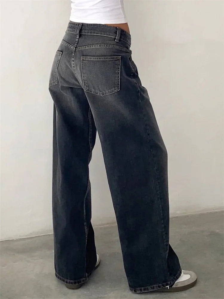 Women Wide Leg Boyfriend Jeans