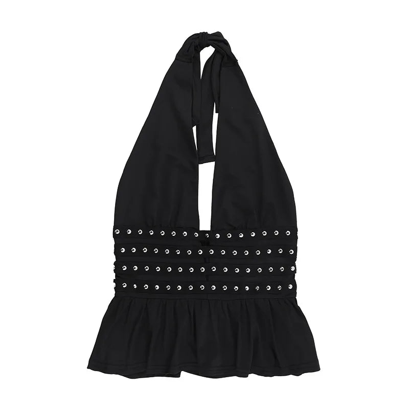 Women Studded Halter Neck Top