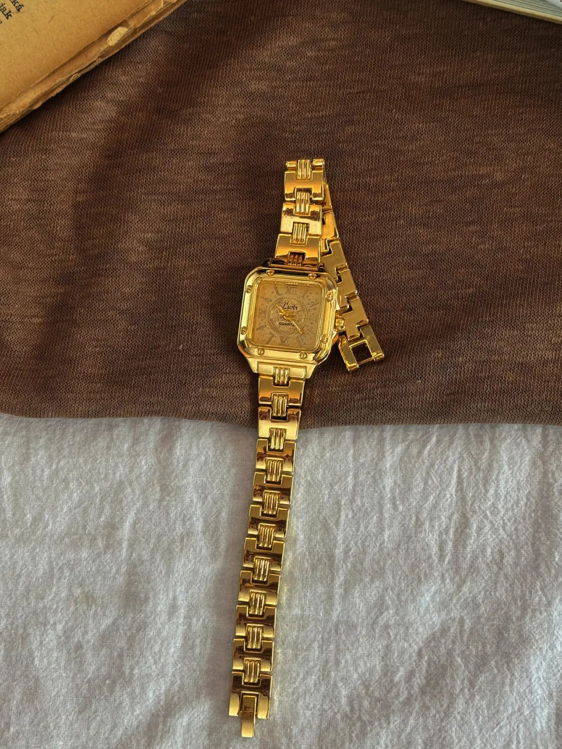 Gold Square Dial Women’s Watch