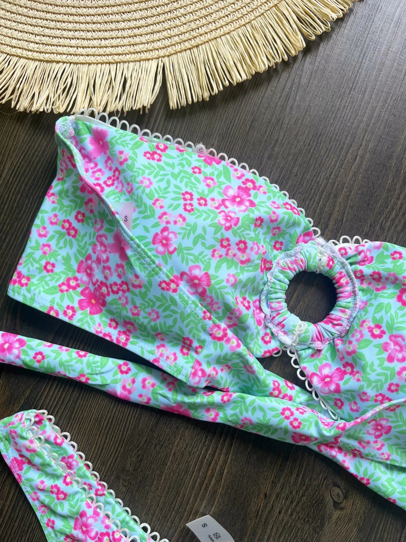 Floral Flowers Bandeau High Leg Cut Bikini Women - Norellé