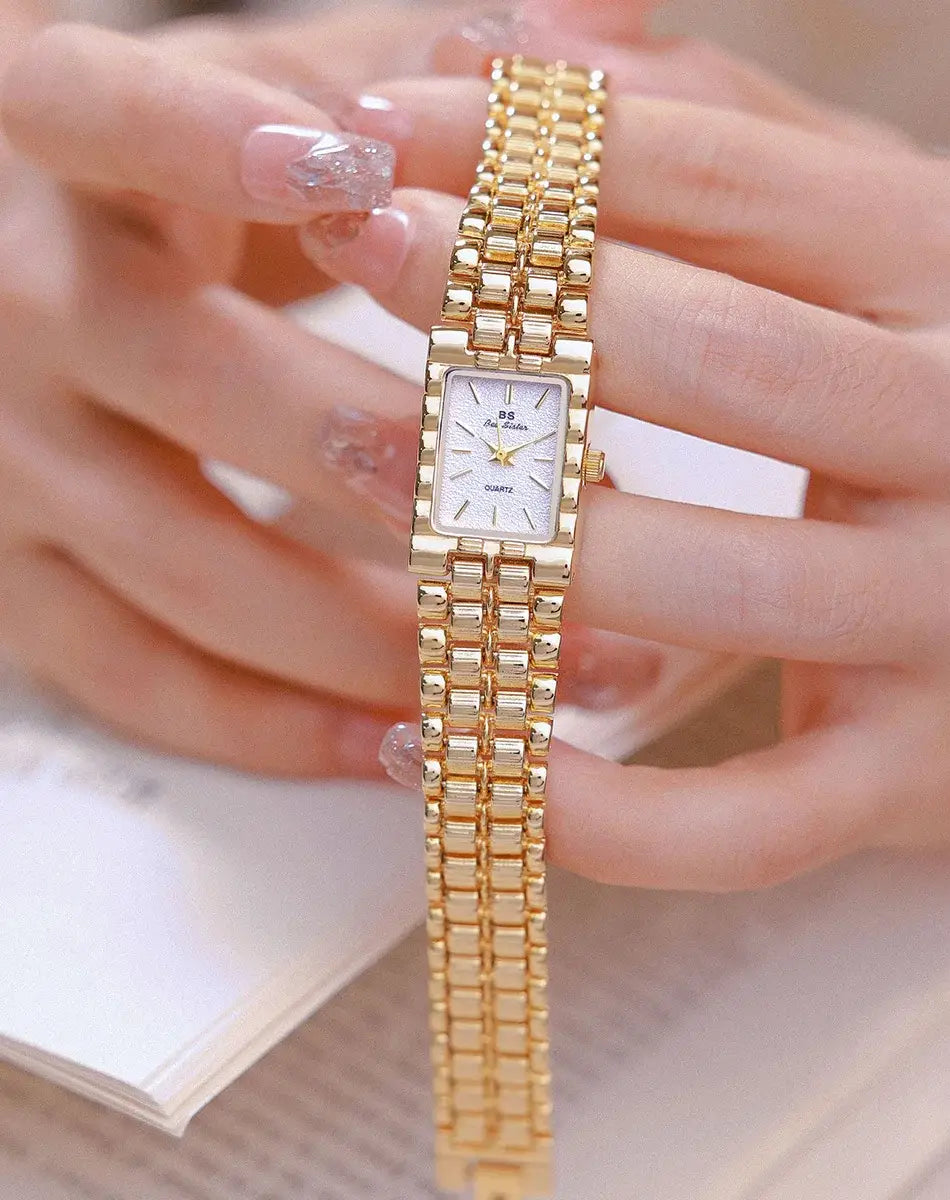 Retro Gold Rectangle Classic Watch For Women