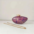 Rose Red Metal Clasp Shoulder Messenger Acrylic Box Clutch