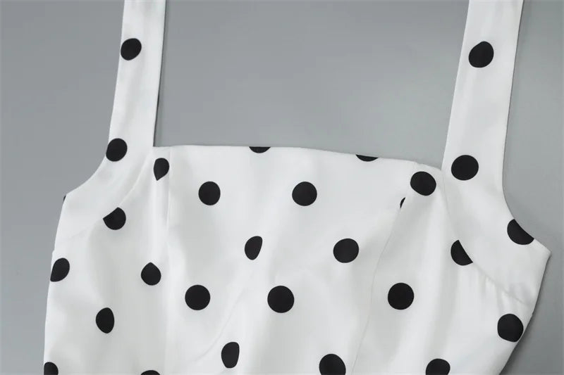 Halter Print Polka Dot Mini Dress Women