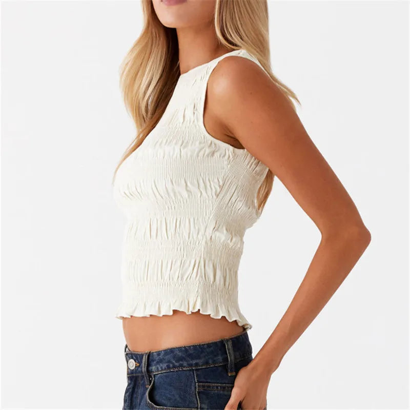 Women Shirred Tank Top