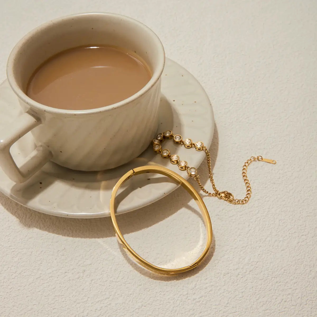 Stainless Steel Round Zircon Tennis Chain Bracelet