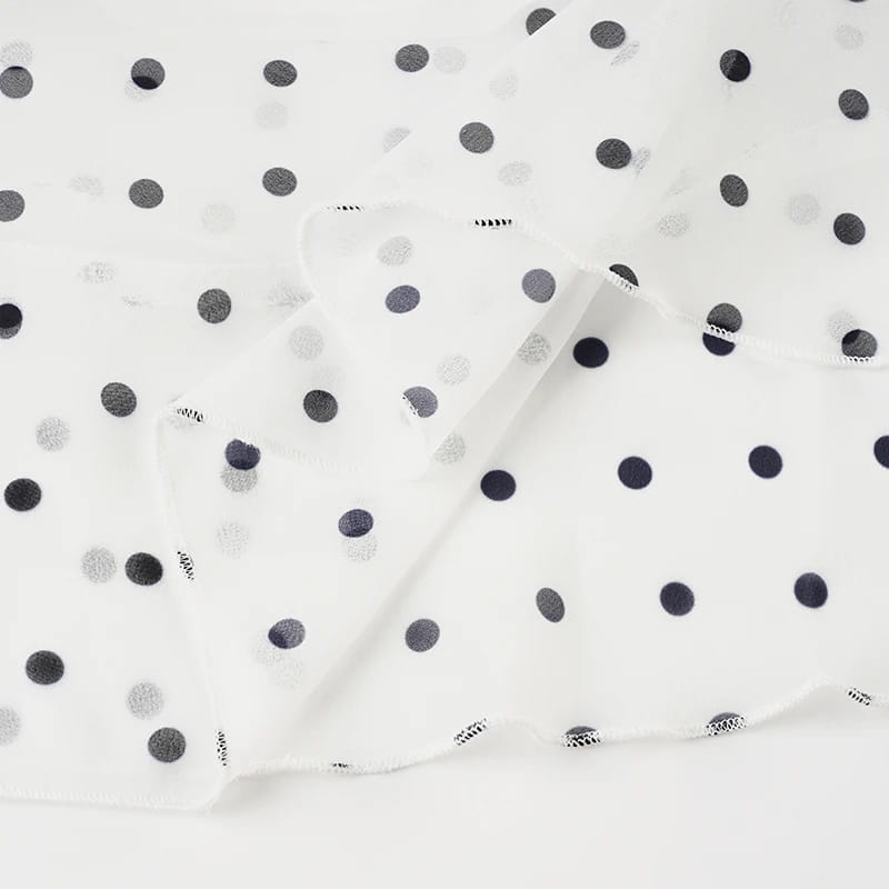 Polka Dot Floor-length Chiffon Skirt