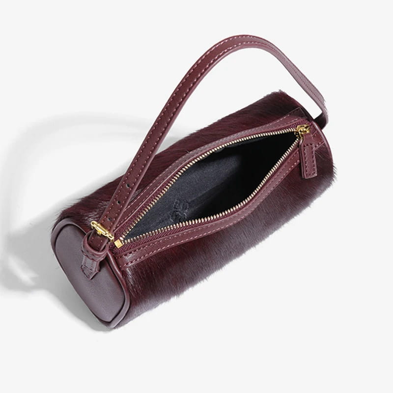 Genuine Leather Horsehair Underarm Bags For Women