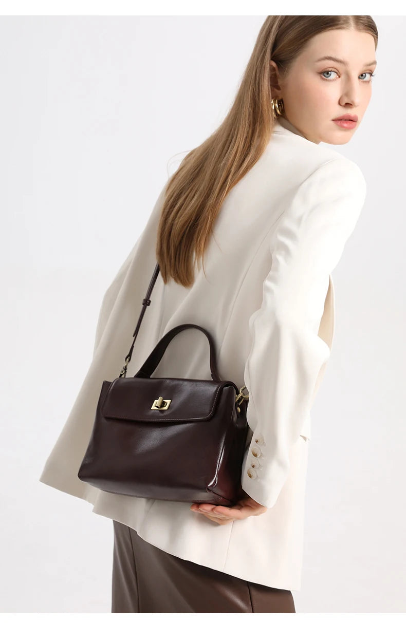 Women Cowhide Genuine Leather Tote Bag