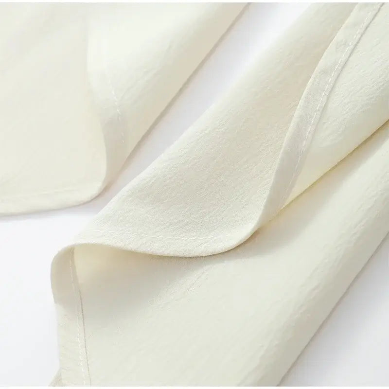 Women Cotton Linen Long Pagoda Sleeve Crop Top 2 Piece Set