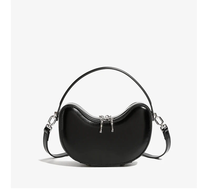 Vintage Genuine Leather Crescent Small Shoulder Crossbody Bags For Women