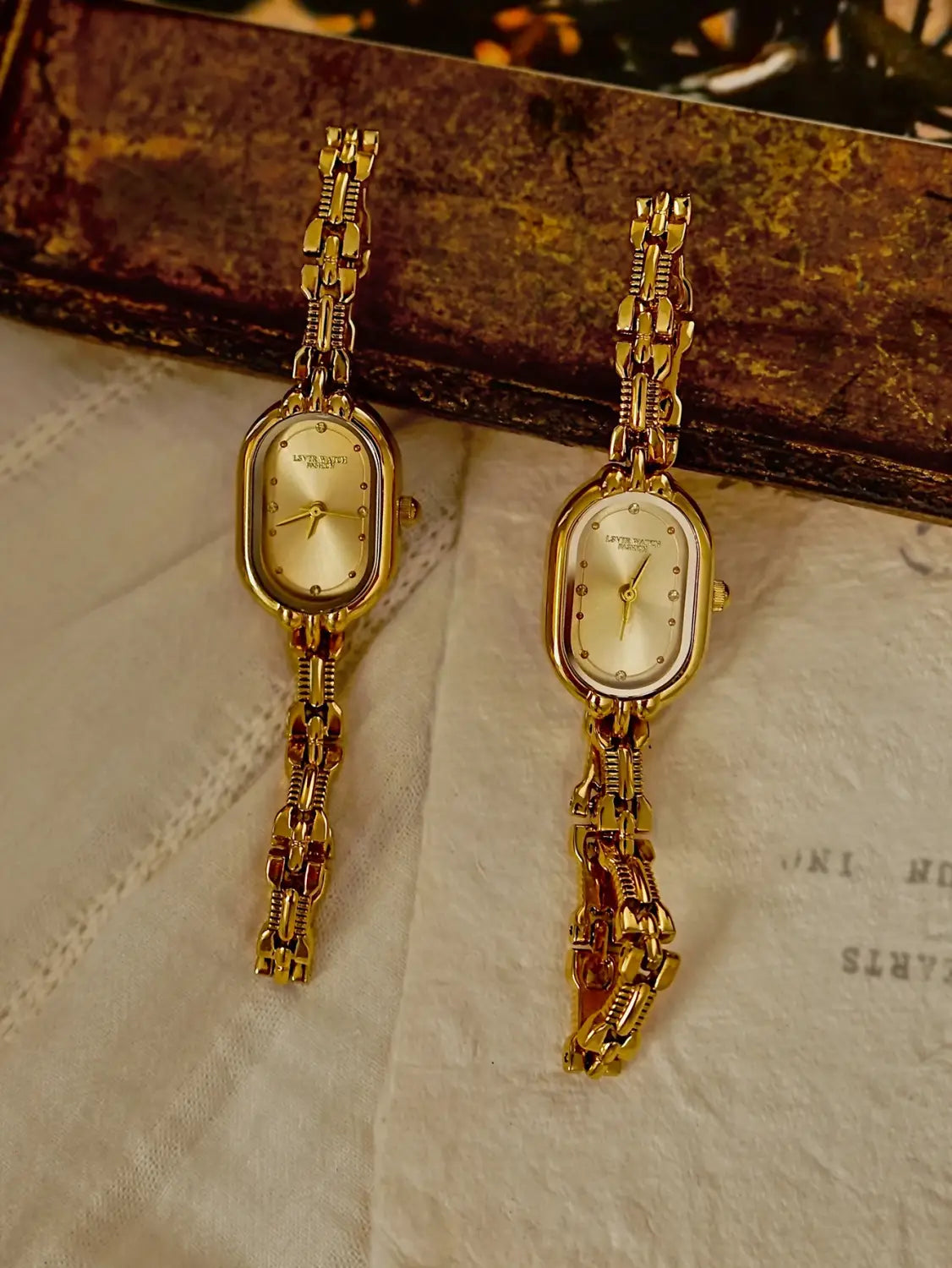 Gold Bracelet Ladies Watch Retro