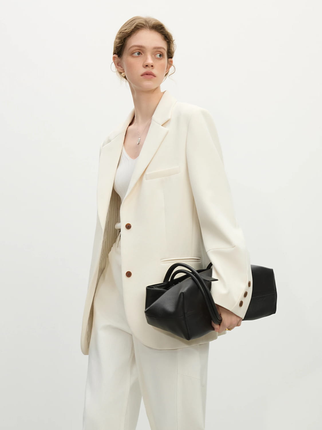 Women Beige Blazer Coat