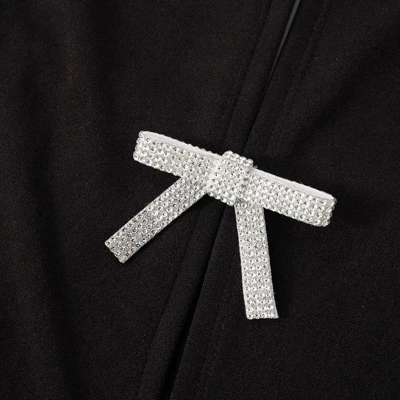 Jewelry Bow Cut Out Lace Up Crop Top