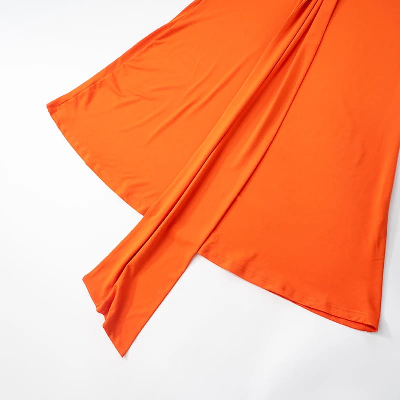 Women’S Solid Color One Shoulder Hollow Out Backless Dress