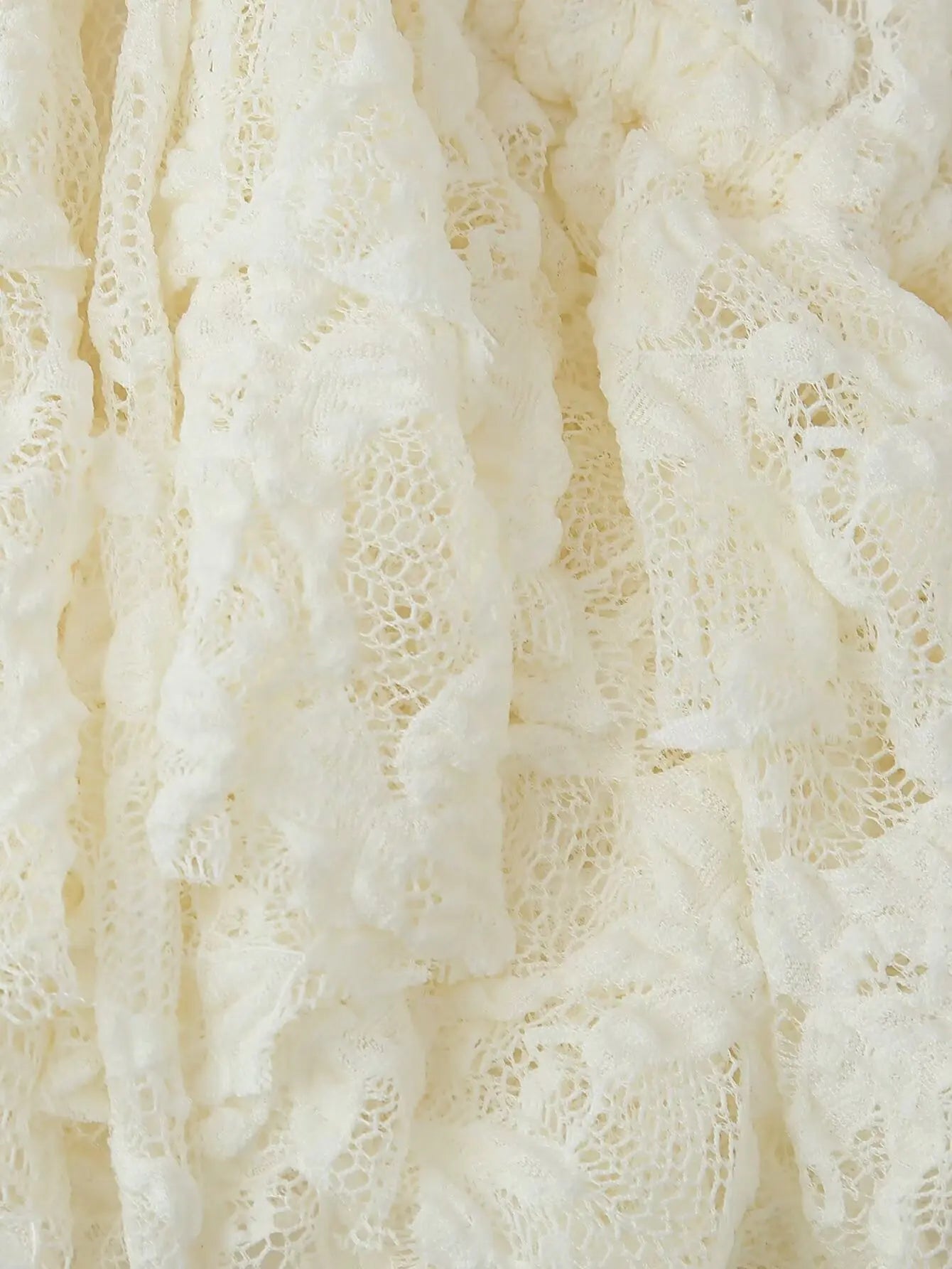 Women Bow Layered Lace Shirt Hollow V-neck