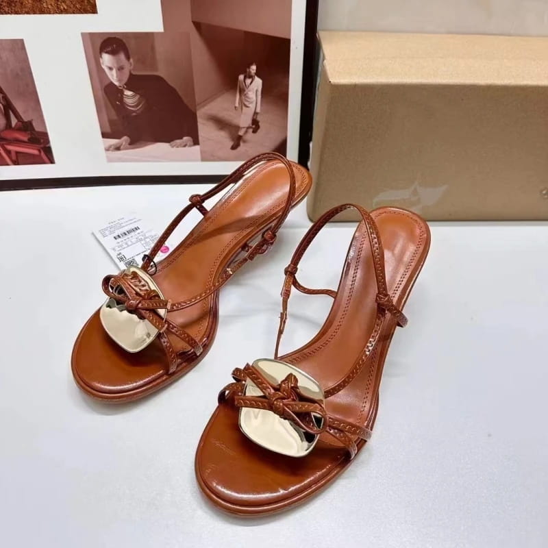 Summer Brown High Heel Sandals Women