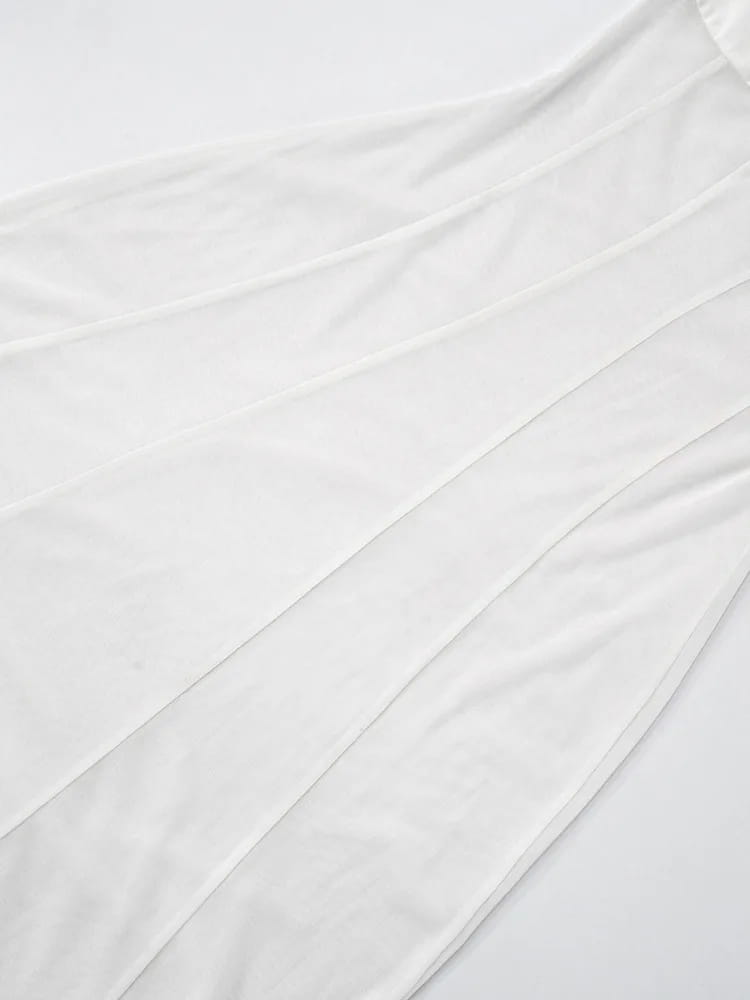 See Through Metal Flower Women Maxi Dress