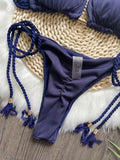 Swimwear Women Brazilian Bikini Set Solid Triangle - Norellé