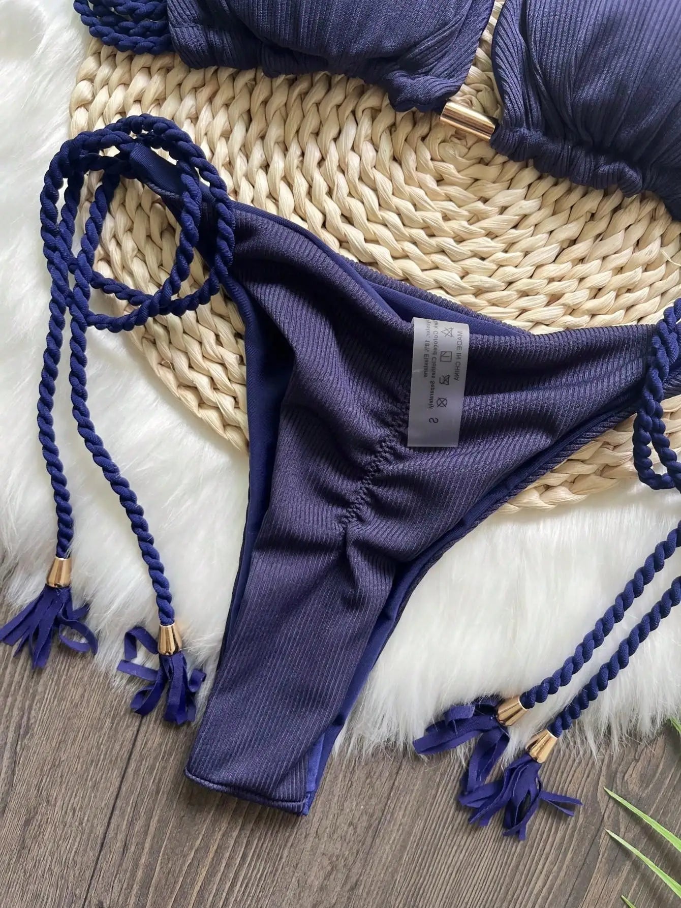 Swimwear Women Brazilian Bikini Set Solid Triangle - Norellé