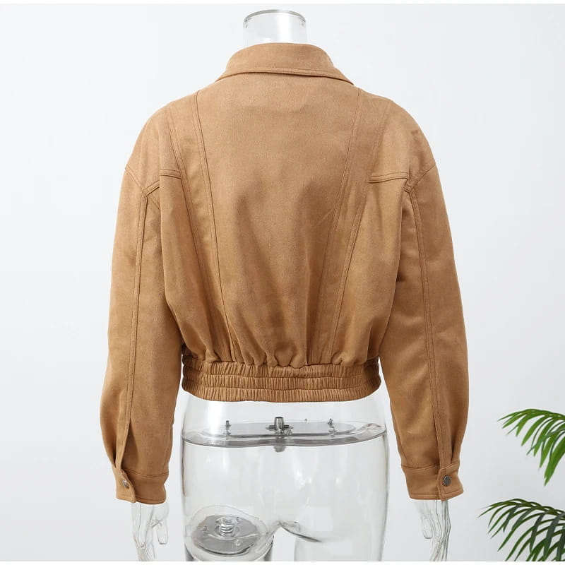 Brown Suede Leather Jackets Women
