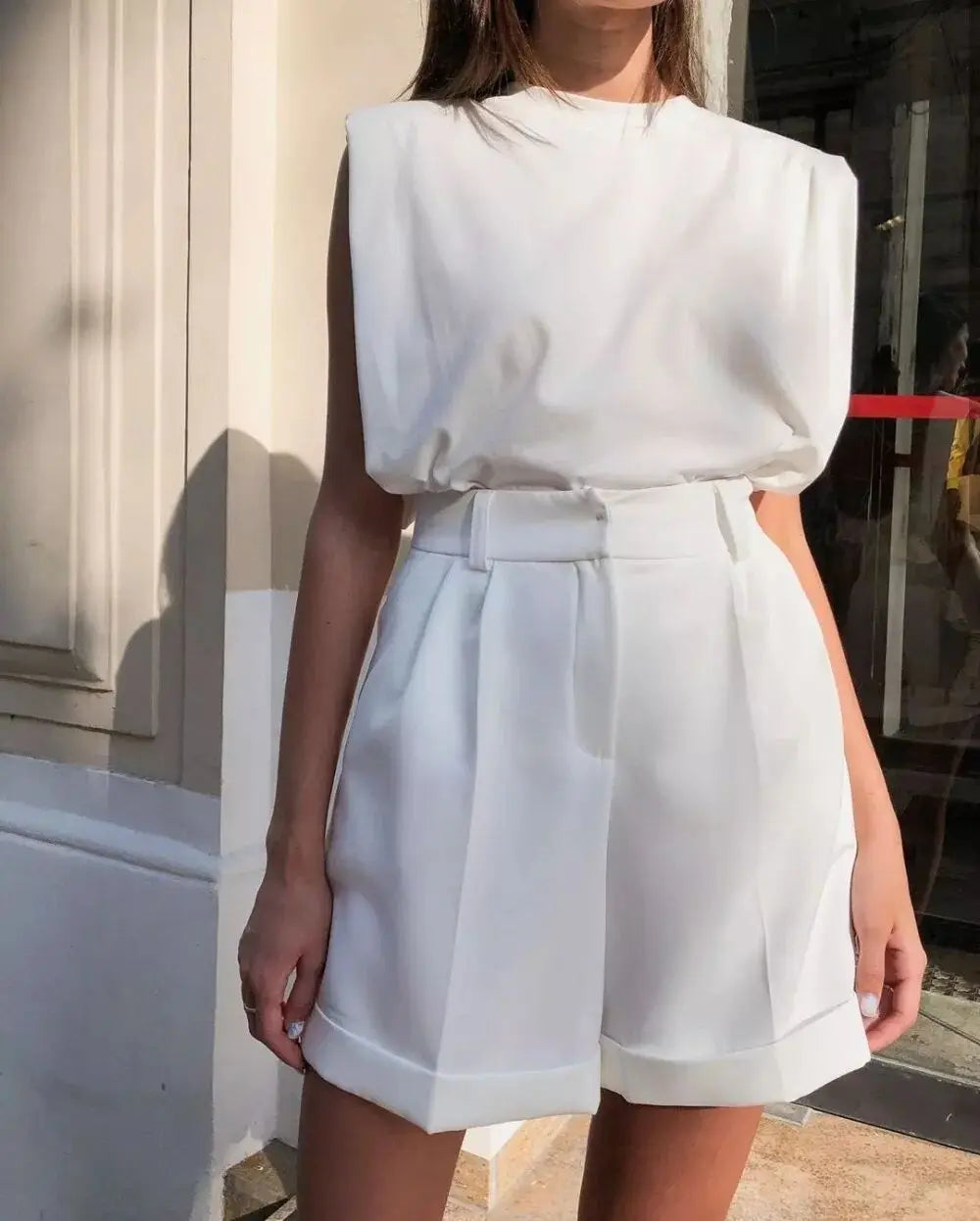 Women’s Shorts Cotton High Waist Casual