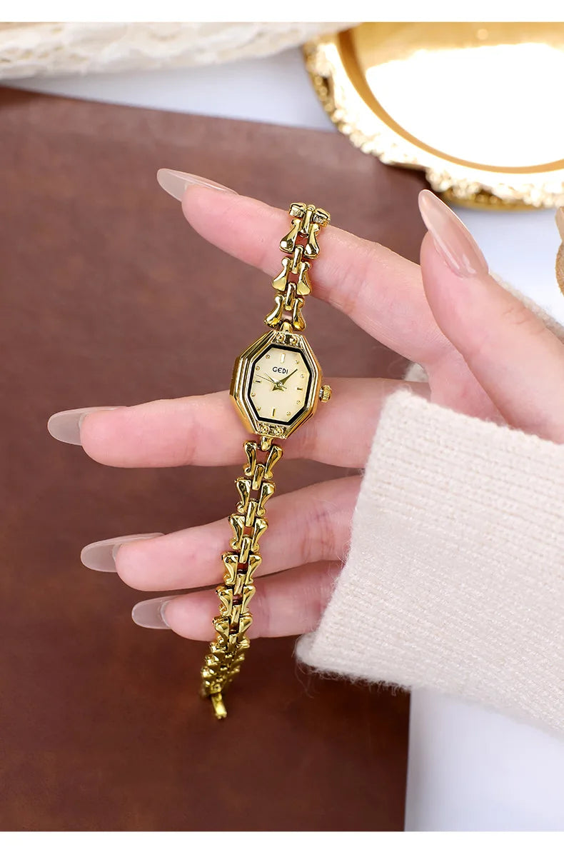 Retro Metal Bracelets high-end Waterproof Women Fashion Quartz Wristwatches