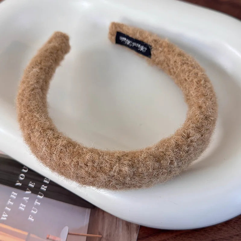 Plush Headband Wool Sponge Hair Band For Women
