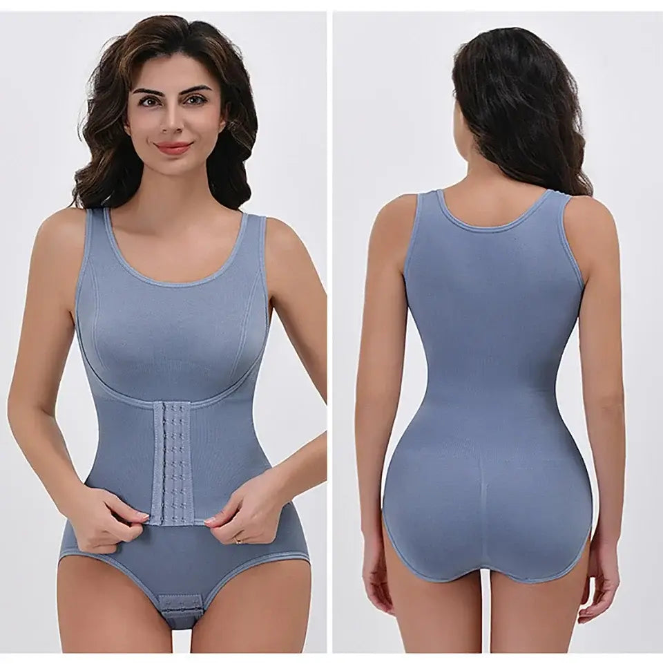 Bodysuit Shapewear With Zipper Belt Women Tummy Control