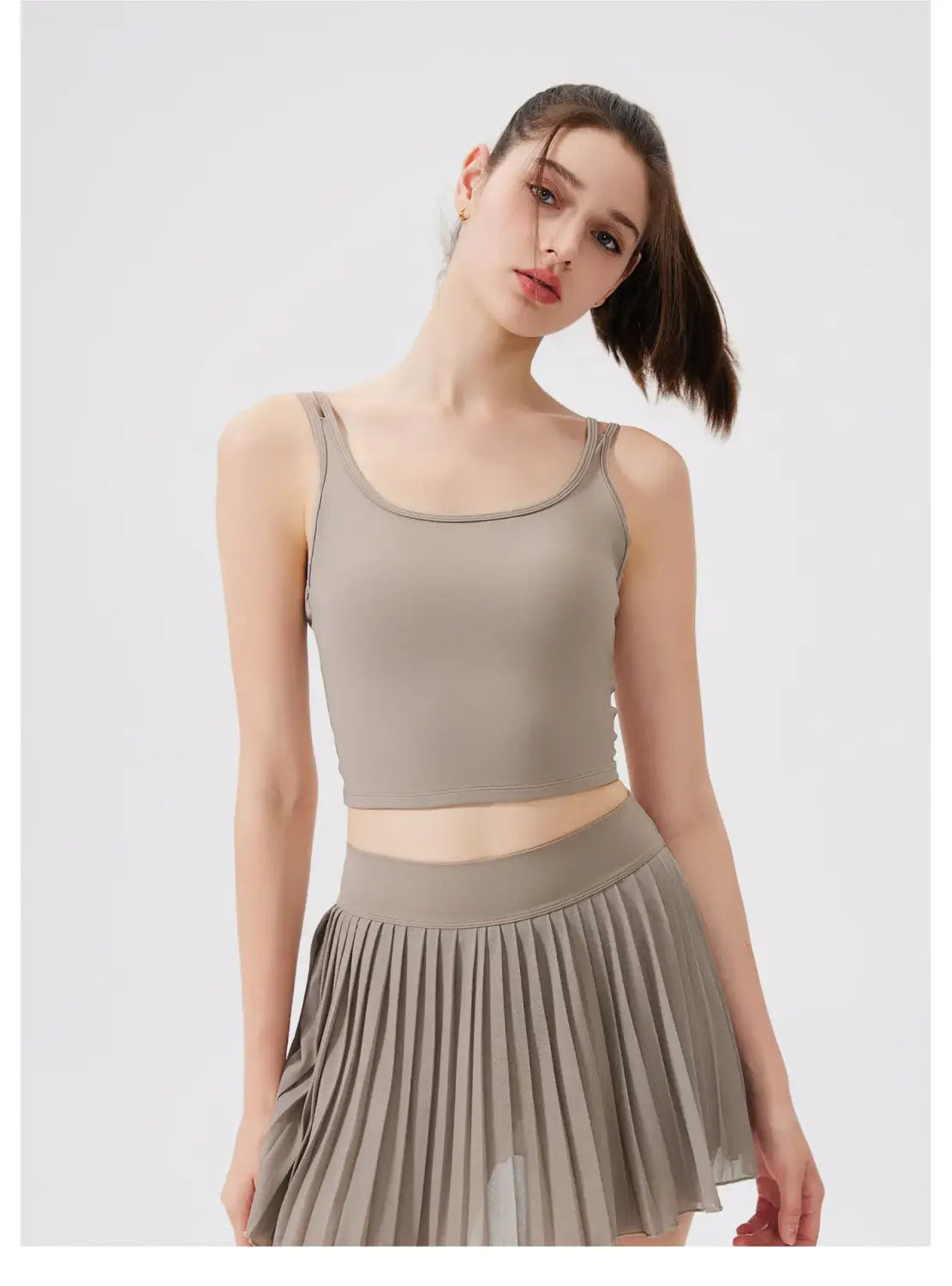 Women Yoga Back Thin Cross Straps Tank Top