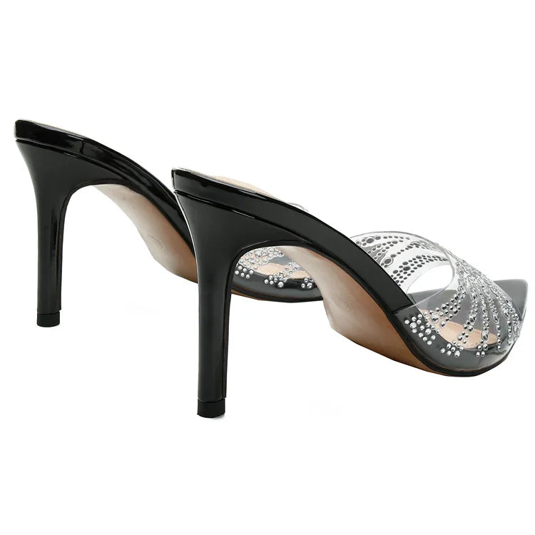 Women’s Mules Rhinestone High Heel