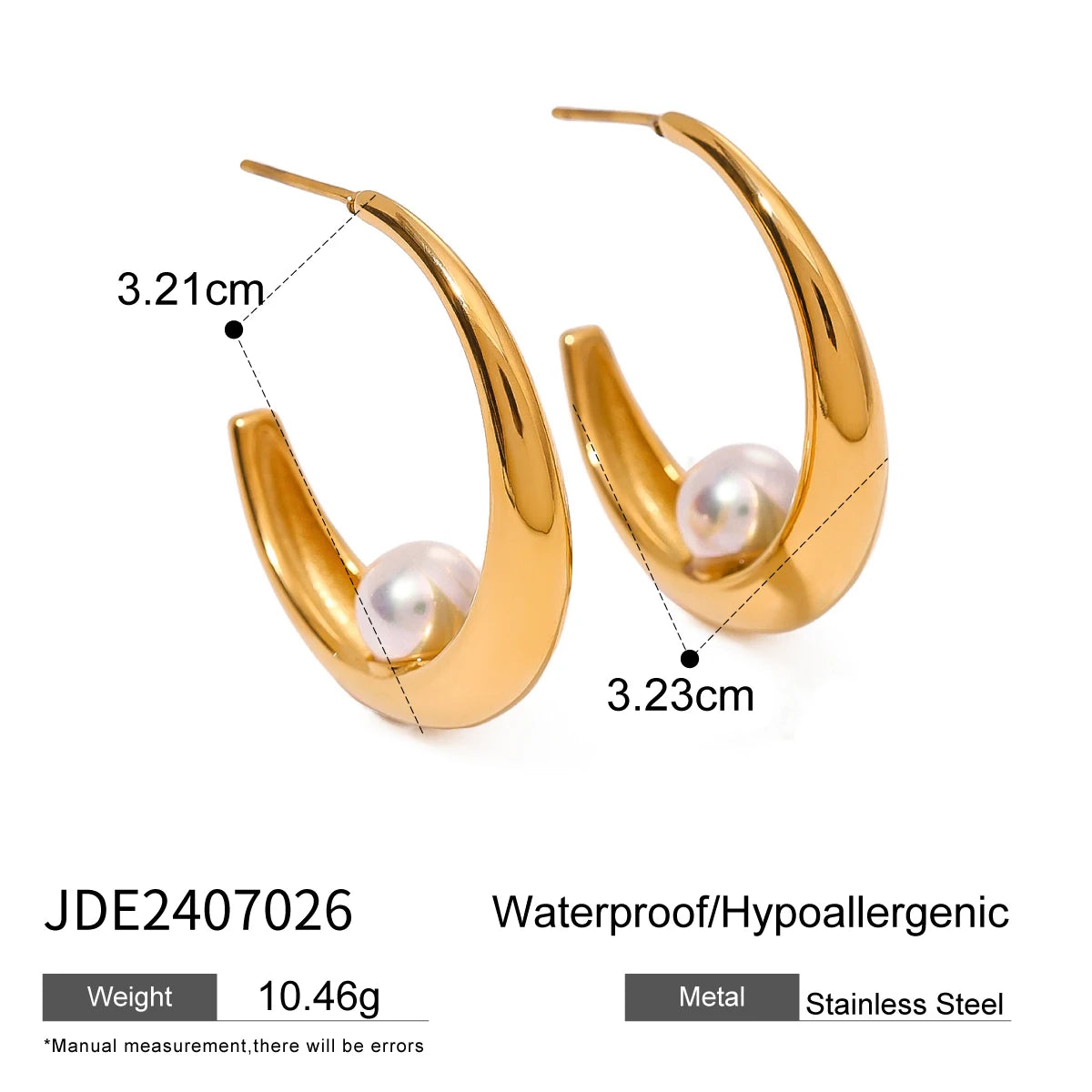 Stainless Steel Plated Shell Pearl Dynamism Earrings
