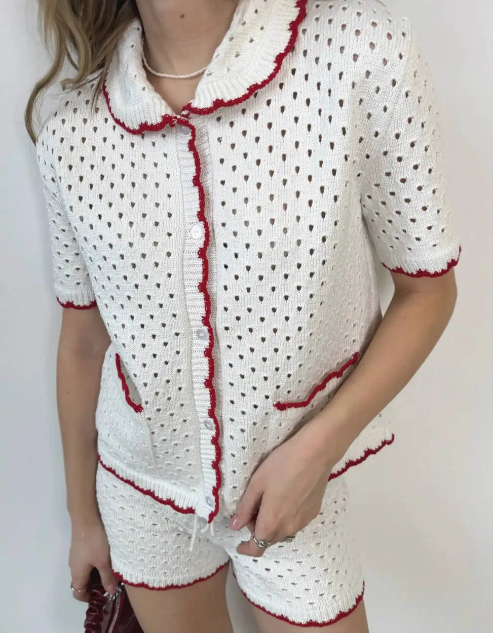 Knitted Suit Women’s Casual Short Sleeve T shirt Set