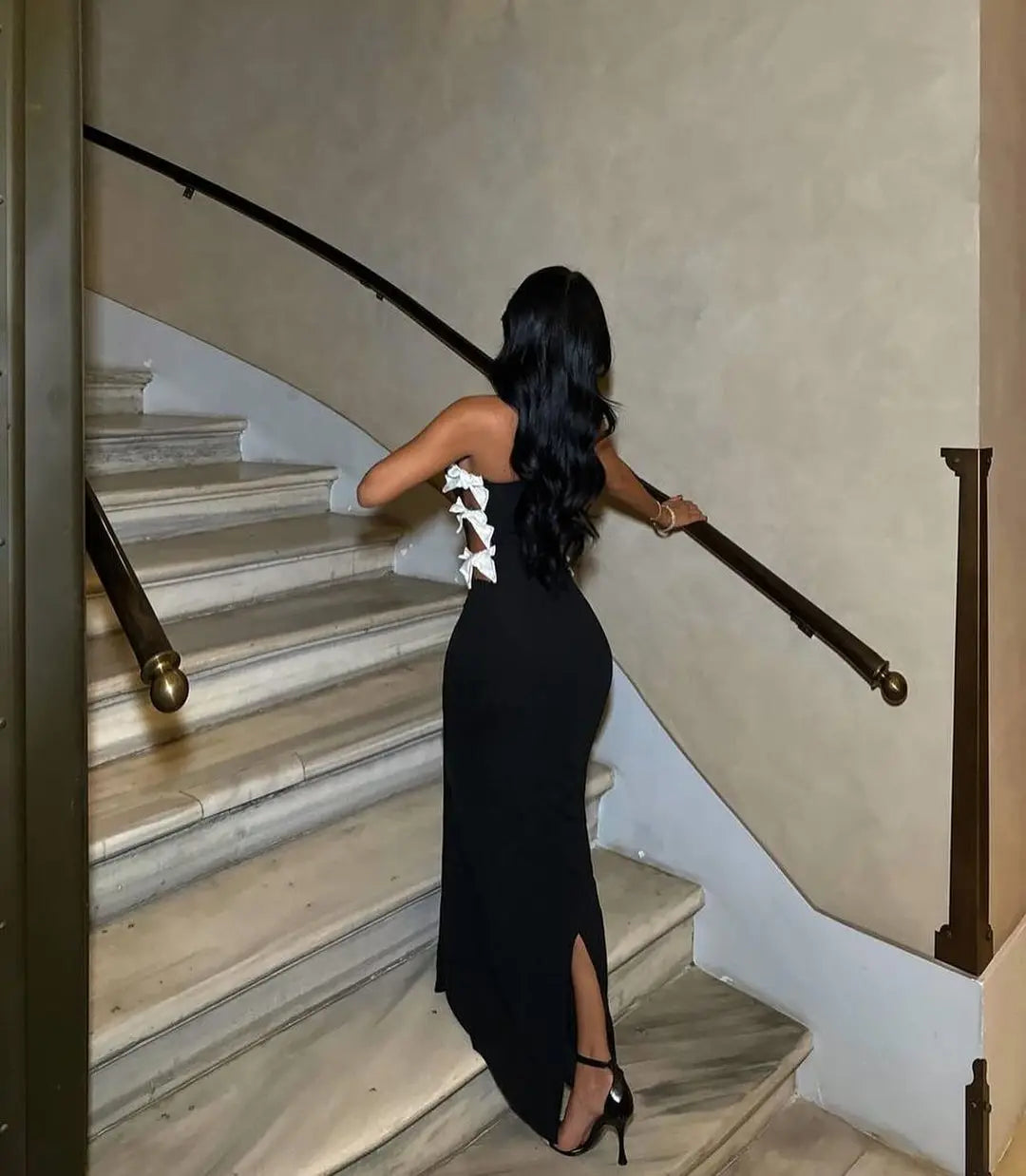 High Quality Women Strapless Side Bow Long Bandage Dress - Norellé